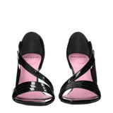 Balmain Black Leather Stiletto Heel Sandals