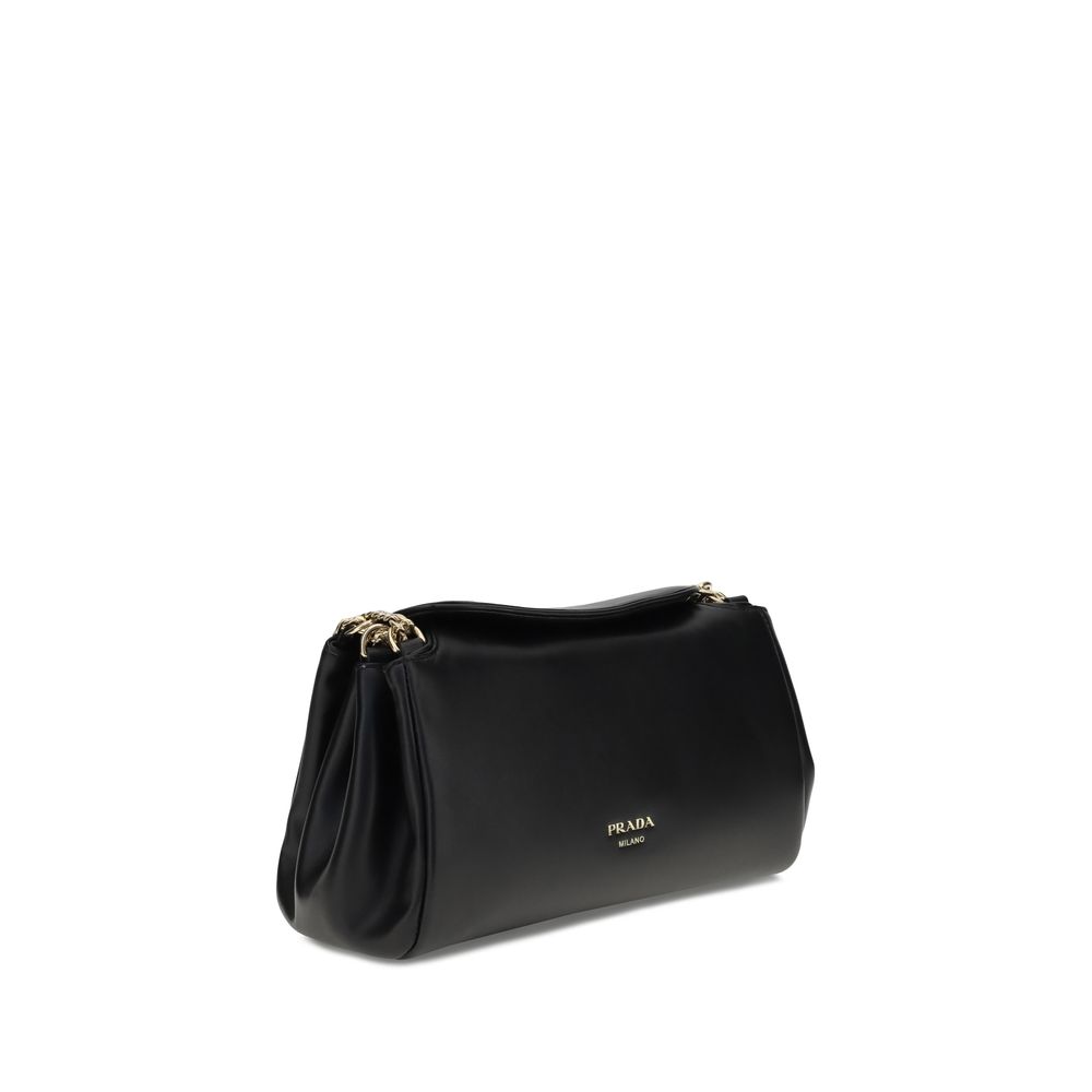 Prada Black Calf Leather Bos Taurus Shoulder Bag