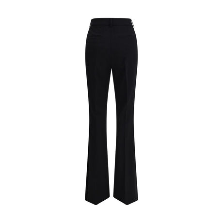 Max Mara Black Fleece Wool Flared Pants