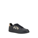 Burberry Black Calf Leather Bos Taurus Low Top Sneakers
