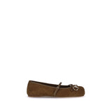 Gucci Brown Goatskin Ballet Flats