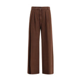 Max Mara Brown Cotton Casual Pants