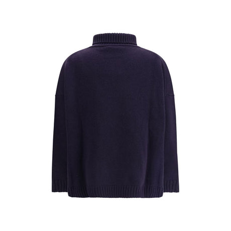 Max Mara Blue Fleece Wool Turtleneck