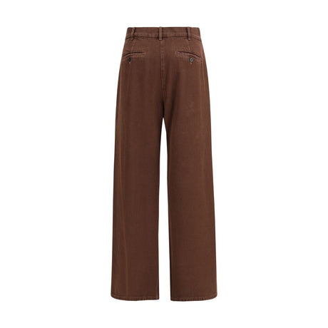 Max Mara Brown Cotton Casual Pants