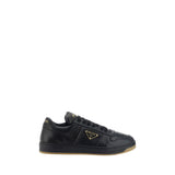 Prada Black Calf Leather Bos Taurus Low Top Sneakers