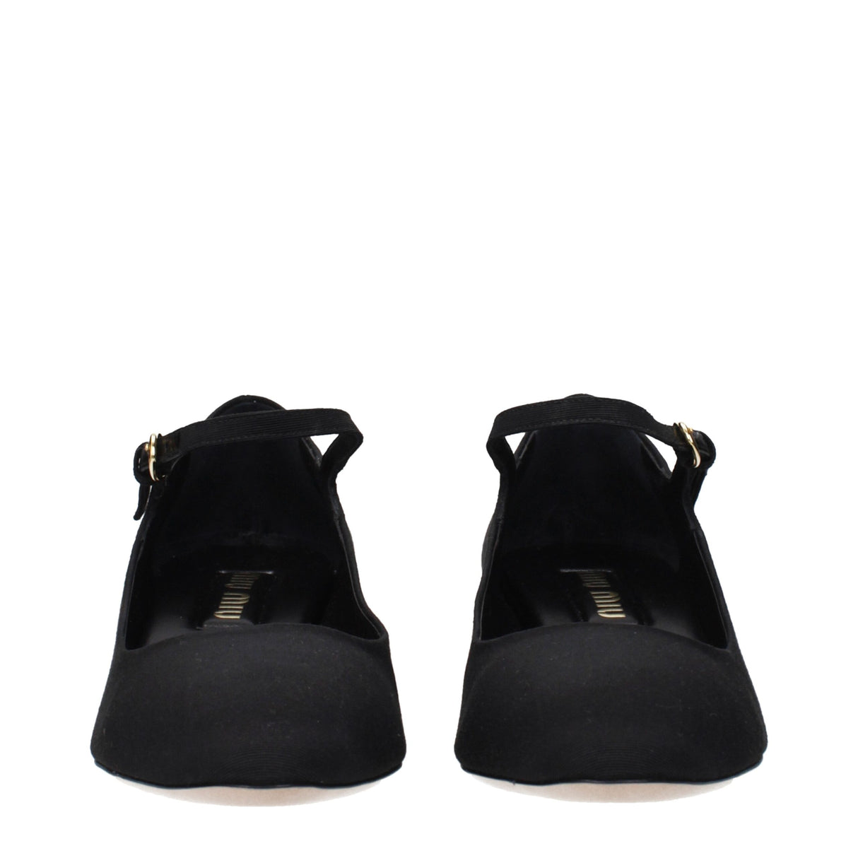 Miu Miu Black Fabric Mid Heel Pumps