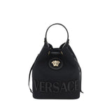 Versace Black Fabric Backet Bag