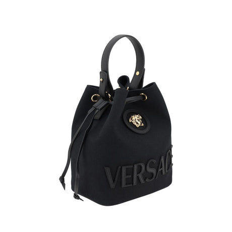 Versace Black Fabric Backet Bag