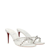 Christian Louboutin White Leather Stiletto Heel Sandals
