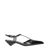 Prada Gray Leather Flat Sandals