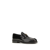 Prada Black Calf Leather Bos Taurus Slip-On Loafers