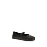 Prada Black Lamb Ovis Aries Aries Ballet Flats
