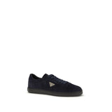Prada Blue Calf Leather Bos Taurus Sneakers