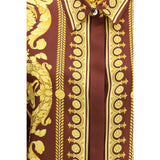 Versace Bordeaux Silk Pattern Shirt