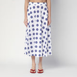 Moschino Flared white skirt with polka dots