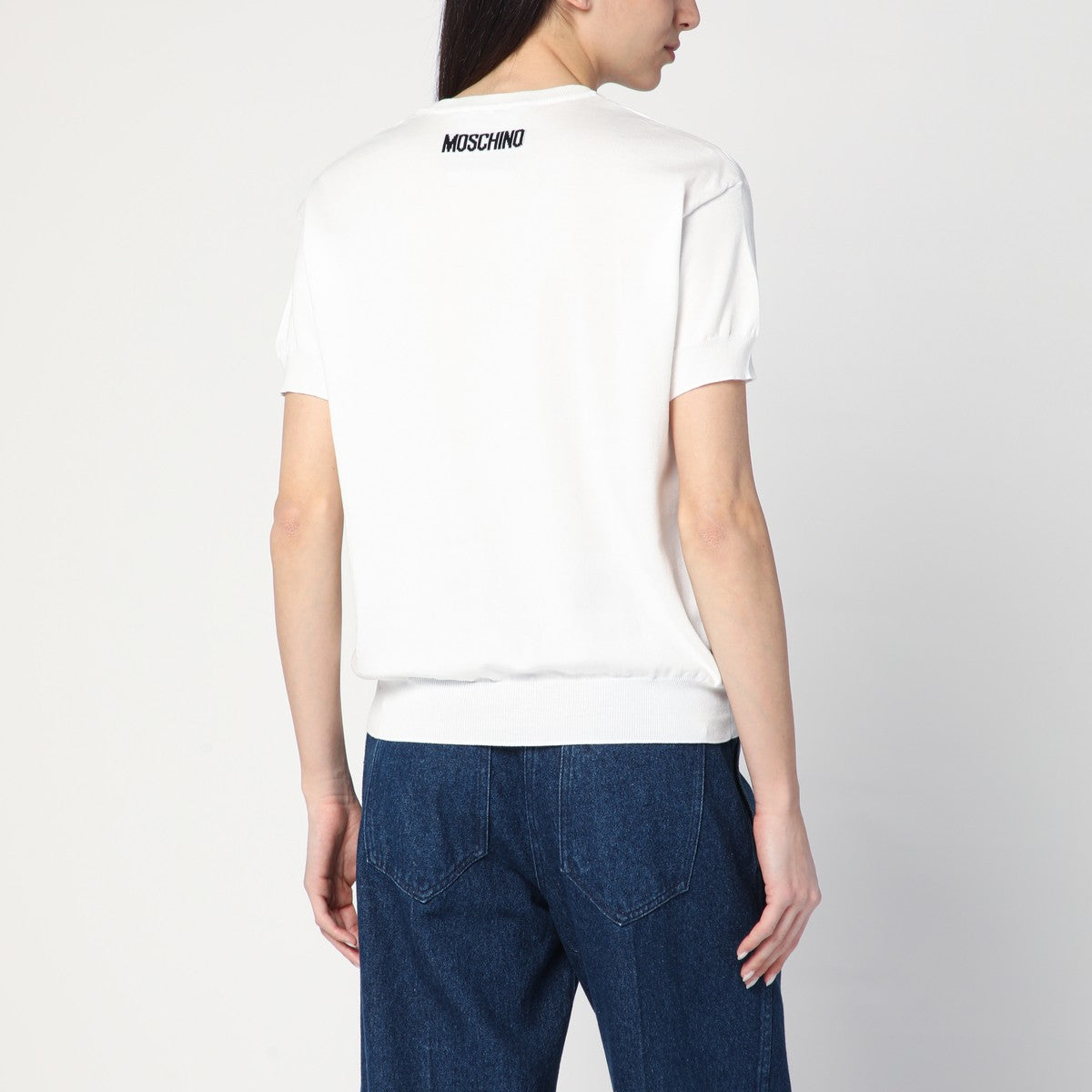 Moschino Get Happy white cotton sweater