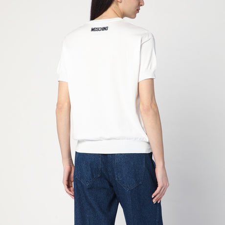 Moschino Get Happy white cotton sweater