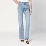 AGOLDE Faded light blue jeans in regenerated denim