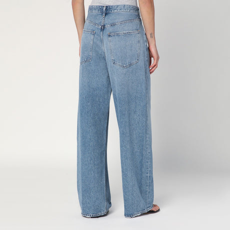 AGOLDE Wide blue Vana Fold jeans with washed effect
