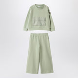 Il Gufo Sage green two-piece cotton suit