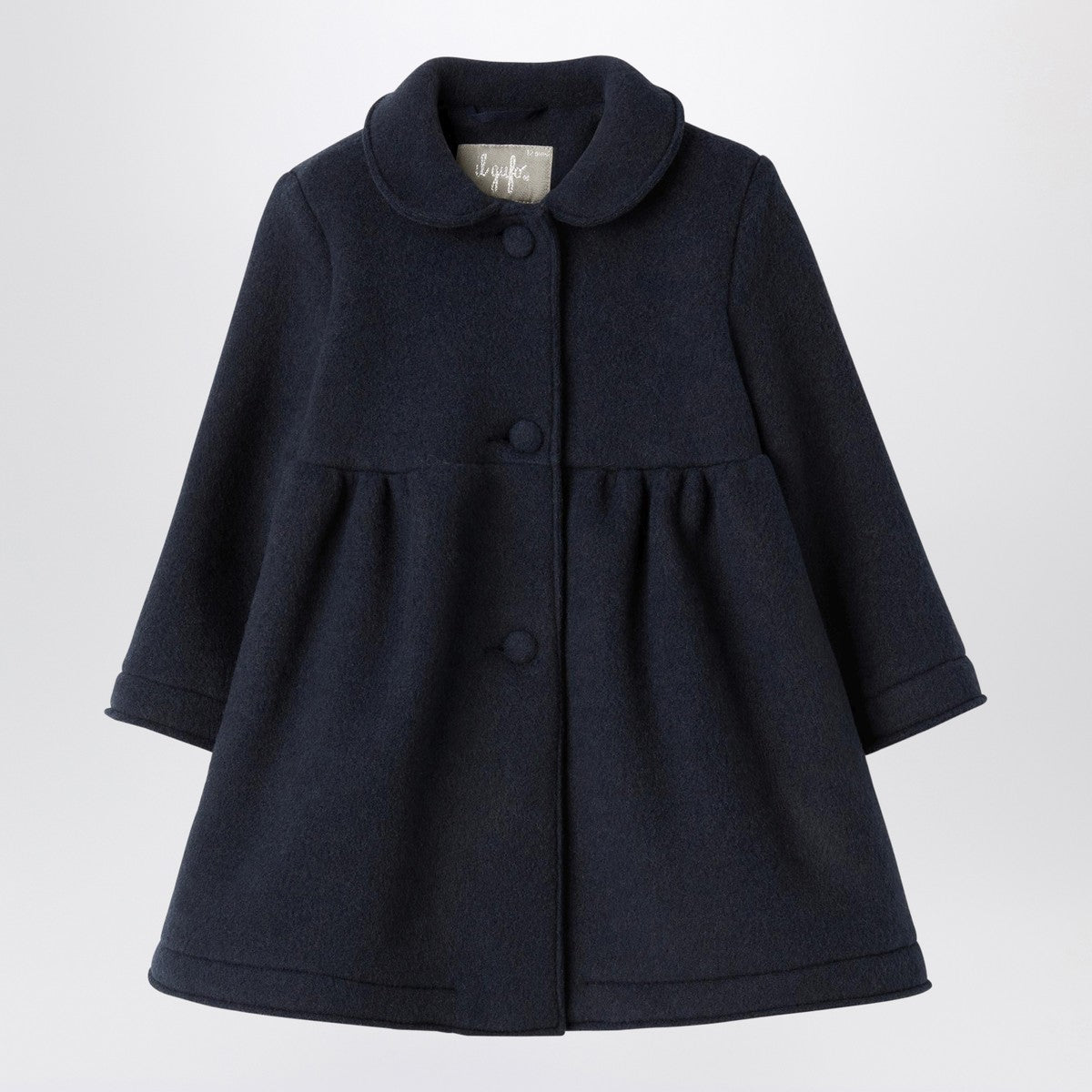 Il Gufo Blue couture fleece coat
