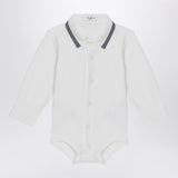 Il Gufo Milk-white cotton shirt bodysuit