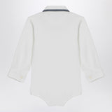 Il Gufo Milk-white cotton shirt bodysuit