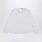 Il Gufo White jersey with ruffle collar