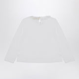 Il Gufo White jersey with ruffle collar
