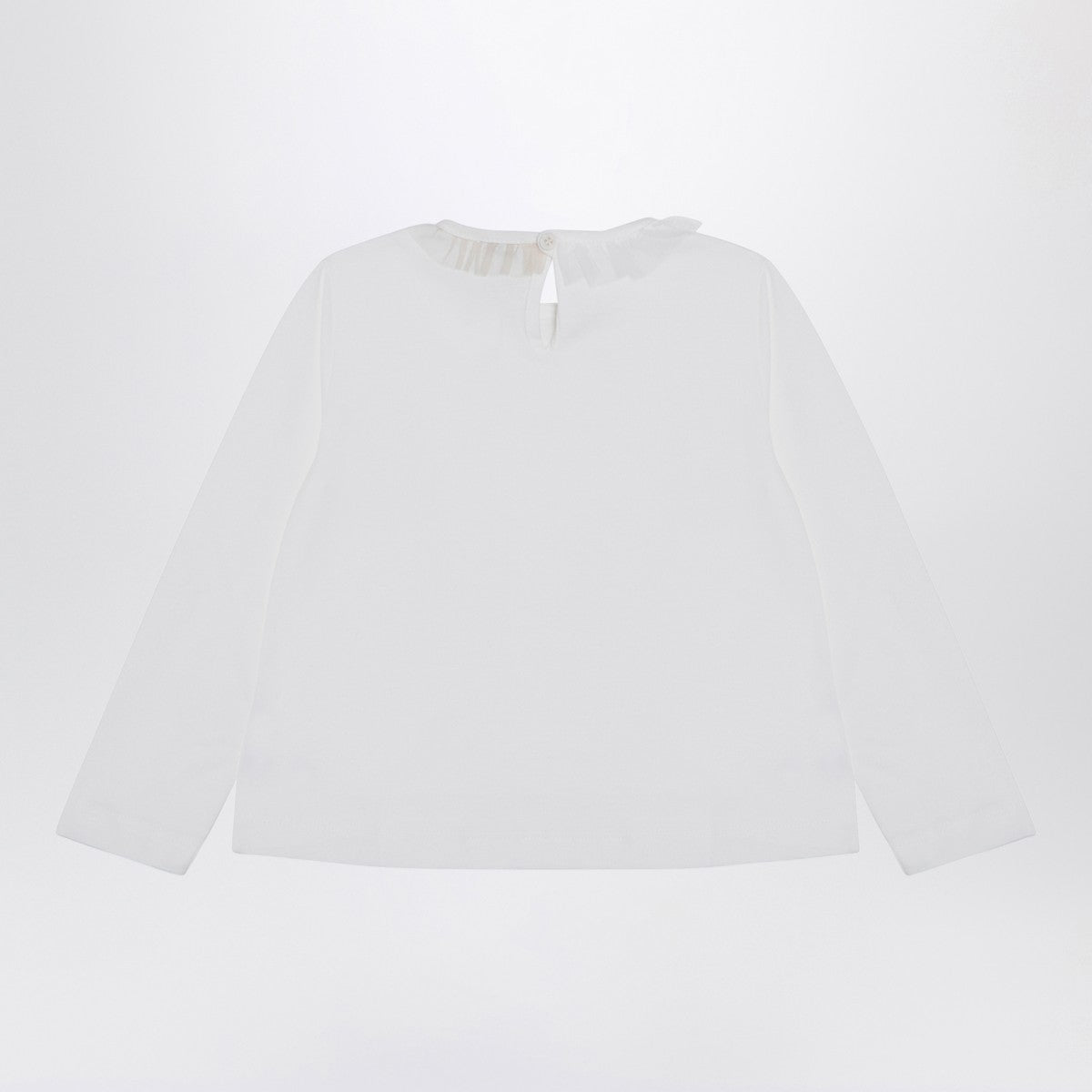 Il Gufo White jersey with ruffle collar