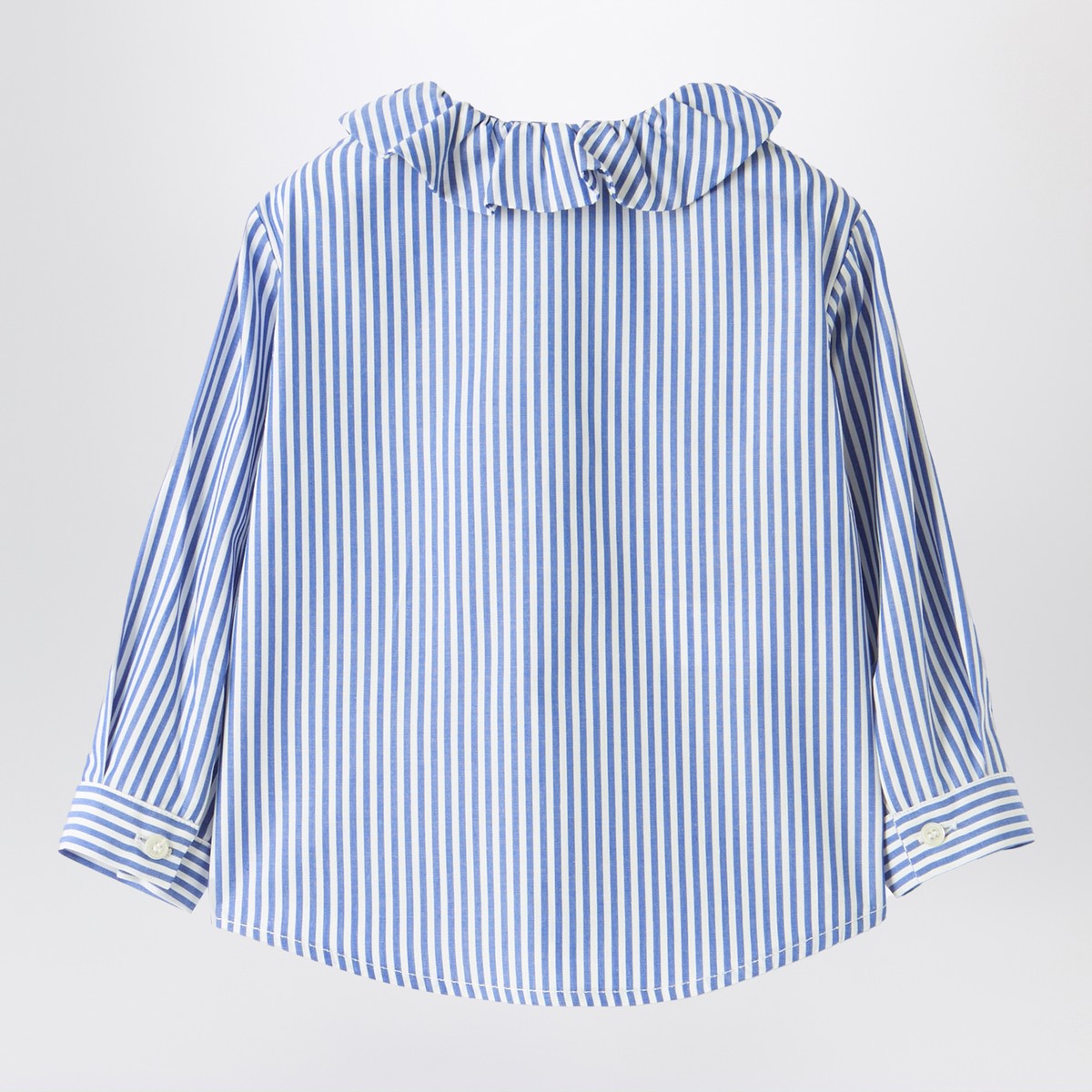 Il Gufo Blue and white striped cotton shirt