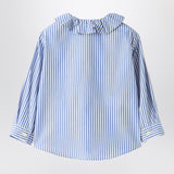 Il Gufo Blue and white striped cotton shirt