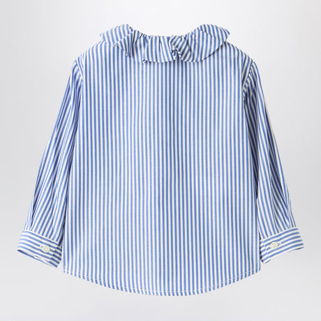 Il Gufo Blue and white striped cotton shirt