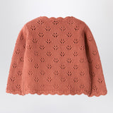 Il Gufo Pink cardigan with openwork pattern