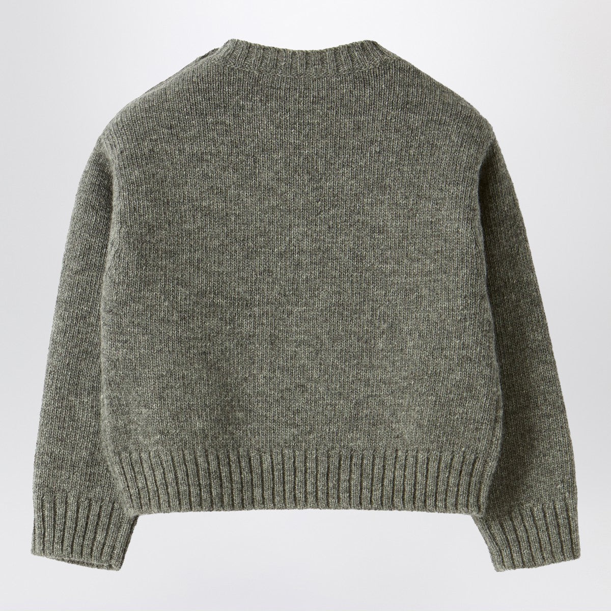 Il Gufo Grey wool sweater with snowflake motif