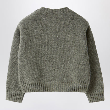 Il Gufo Grey wool sweater with snowflake motif