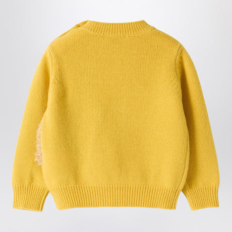 Il Gufo Yellow wool sweater with curly texture