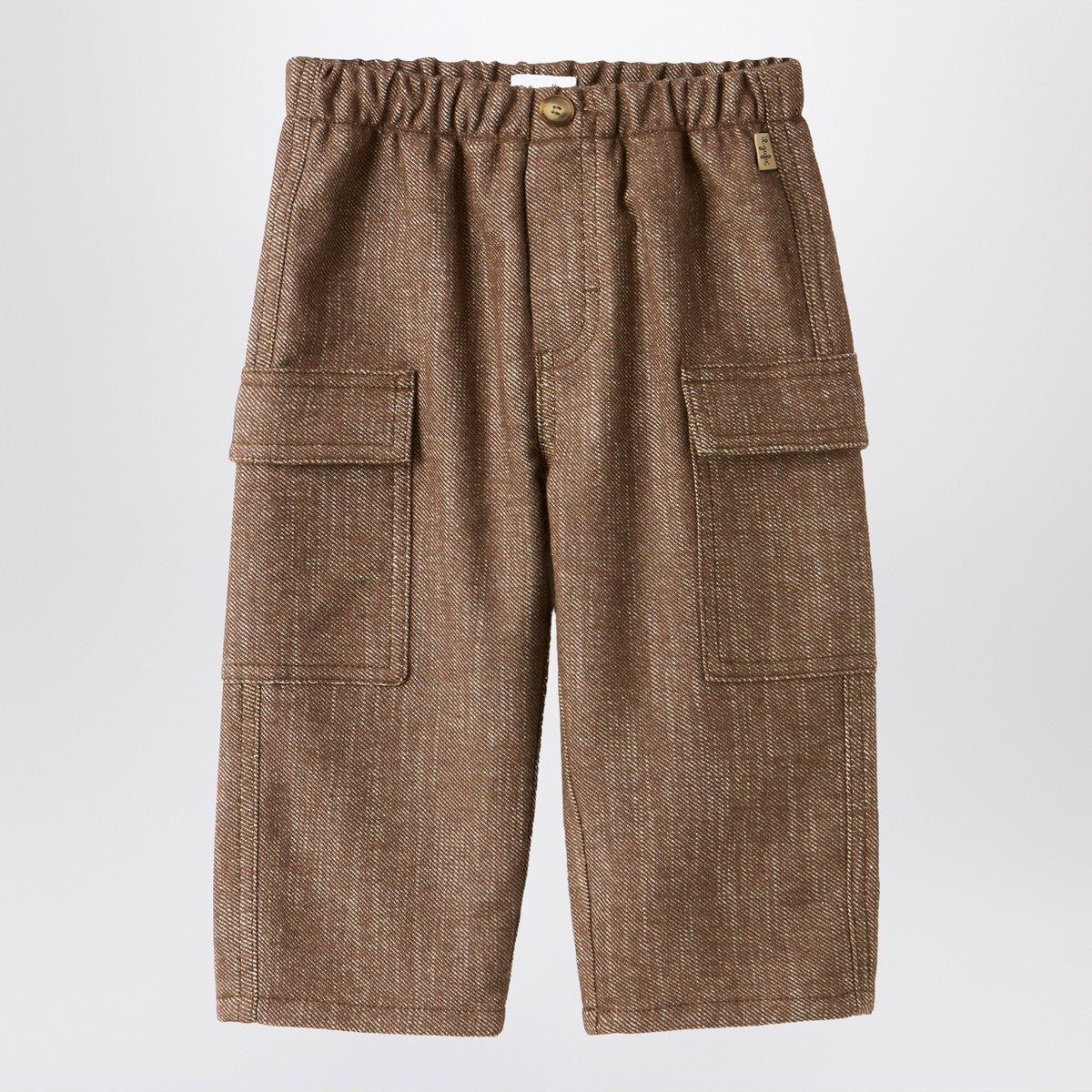 Il Gufo Brown cotton-blend cargo trousers