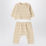 Teddy & Minou Two-piece beige striped knit set