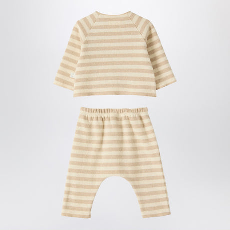 Teddy & Minou Two-piece beige striped knit set