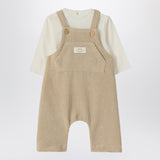 Teddy & Minou Beige outfit with corduroy overalls
