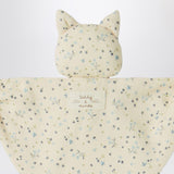 Teddy & Minou Avio blue floral doudou with kitten