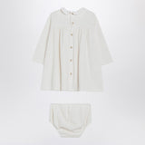 Teddy & Minou Milk white dress with matching bloomers
