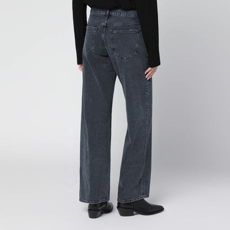 AGOLDE Black faded-effect jeans