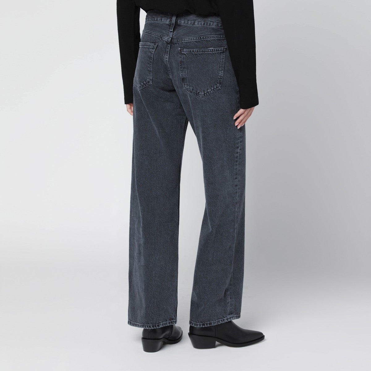 AGOLDE Black faded-effect jeans