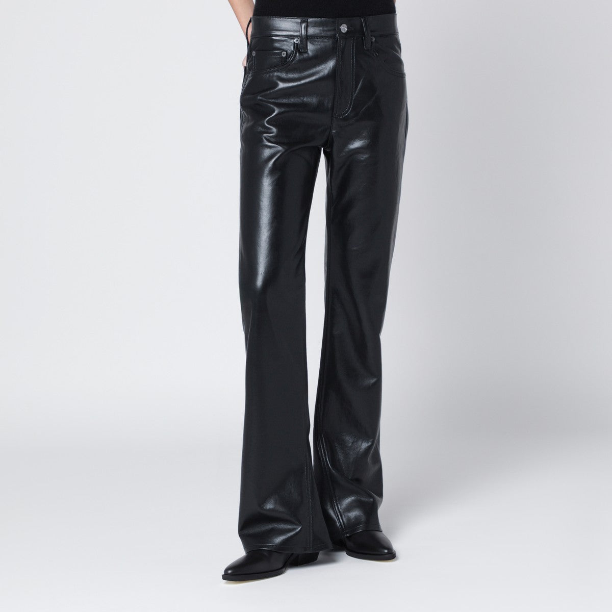 AGOLDE Black faux leather trousers