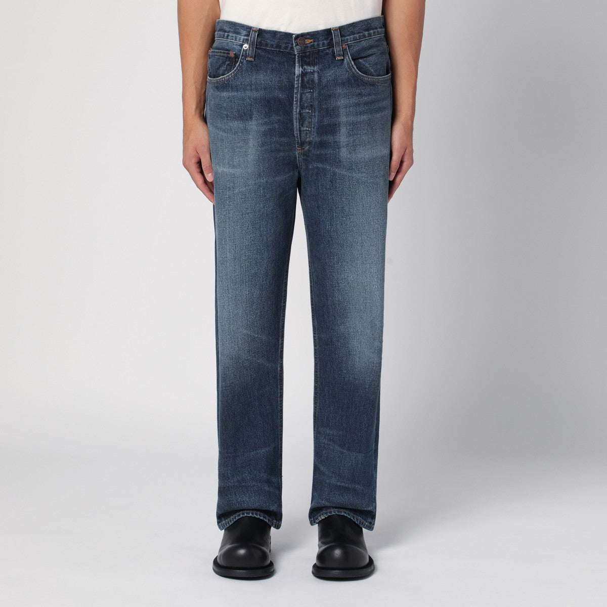AGOLDE Blue washed jeans in regenerated denim