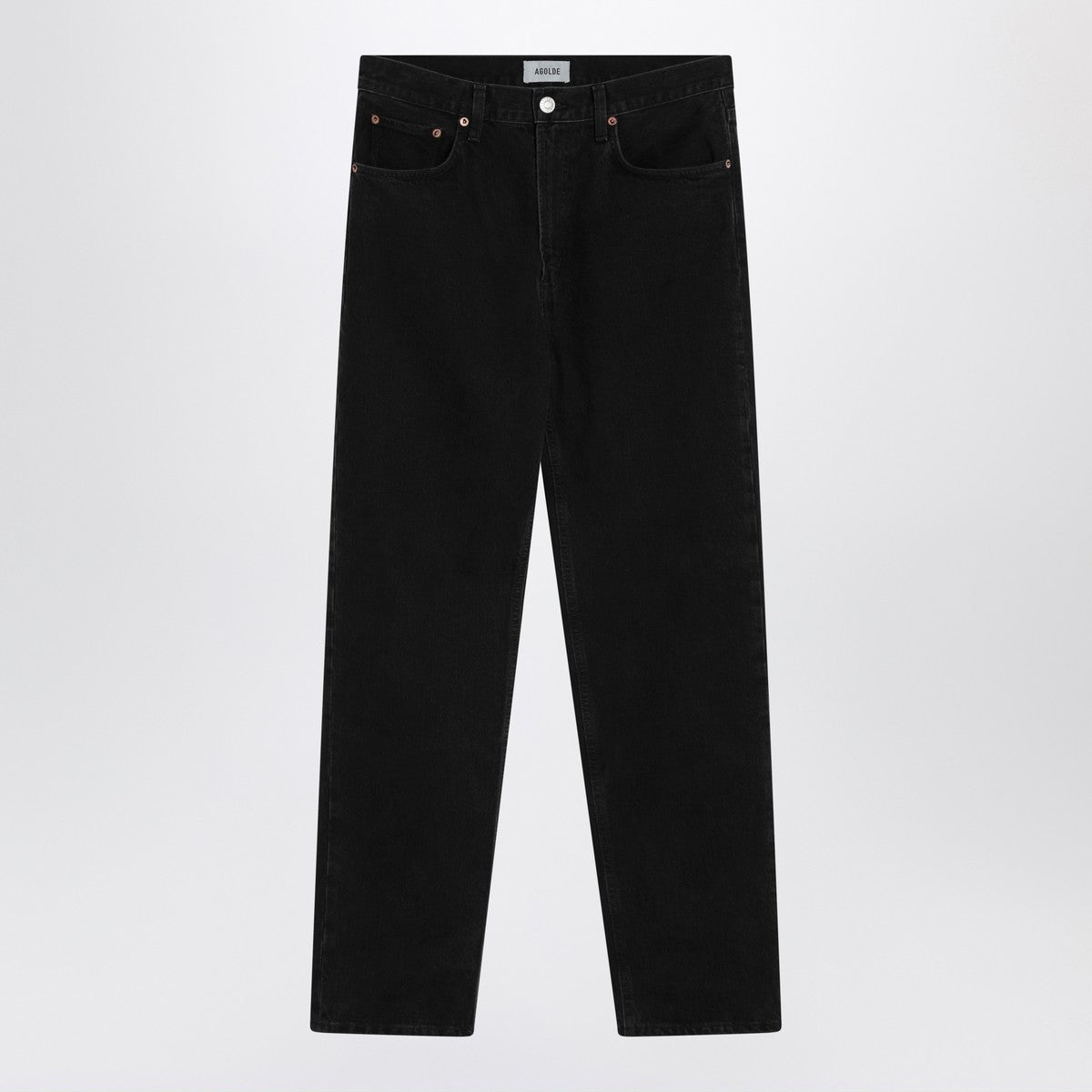 AGOLDE Black jeans in regenerated denim