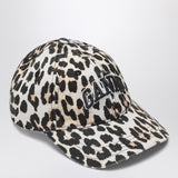 GANNI Leopard-print canvas baseball cap