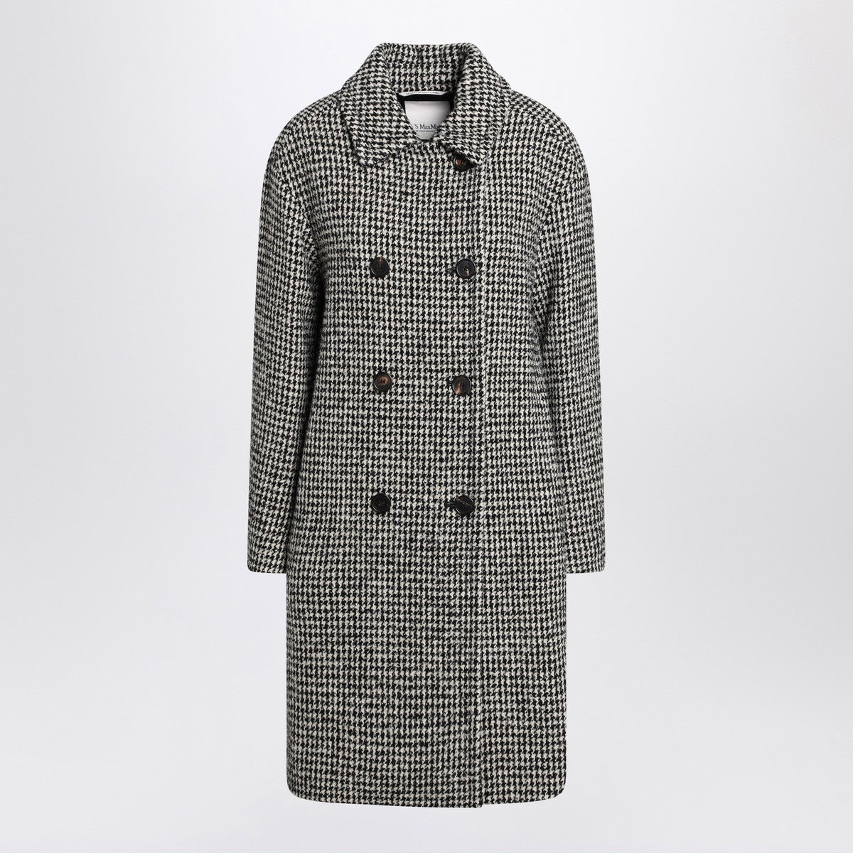 S Max Mara Black and white houndstooth coat